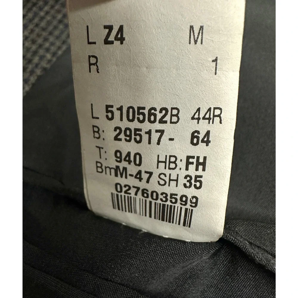 VTG Ralph Lauren Pure New Wool Sports Coat 44R Canada Blue Grey Herringbone